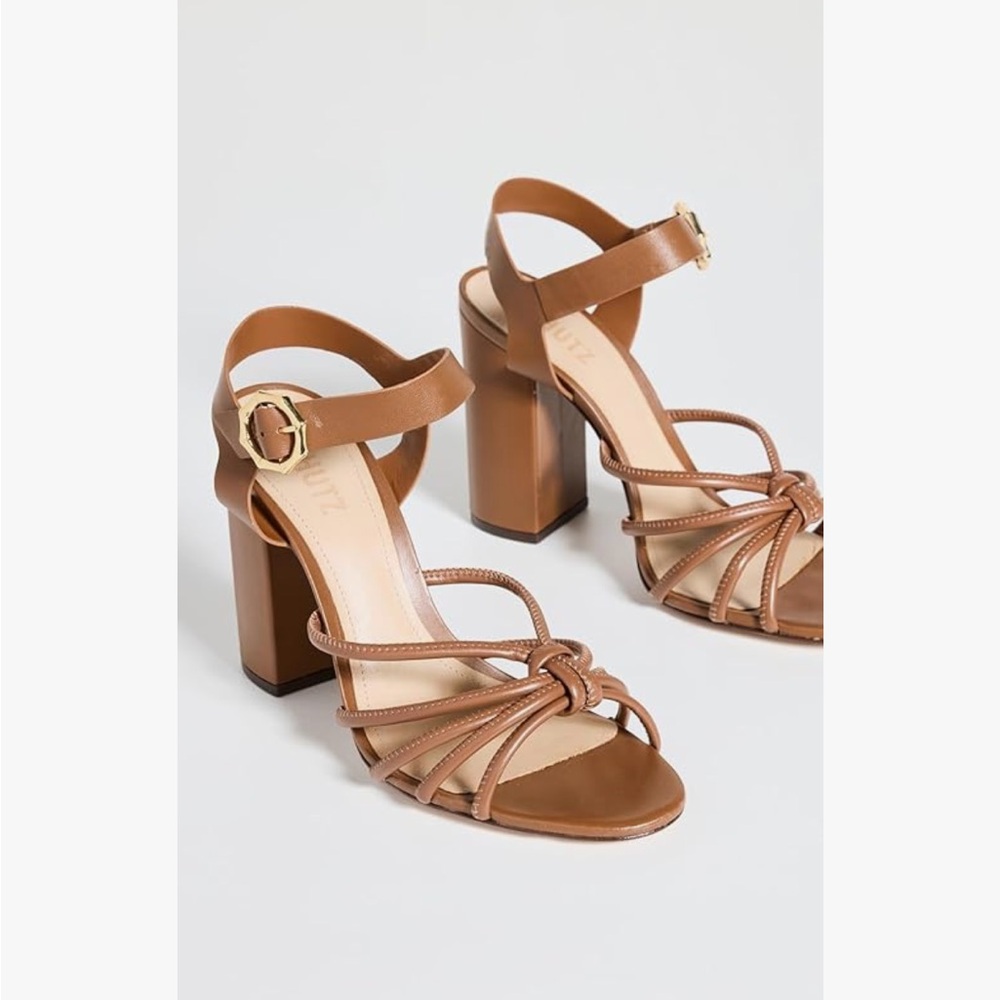 SCHUTZ Brown Block Heel Strappy Heels new never worn
